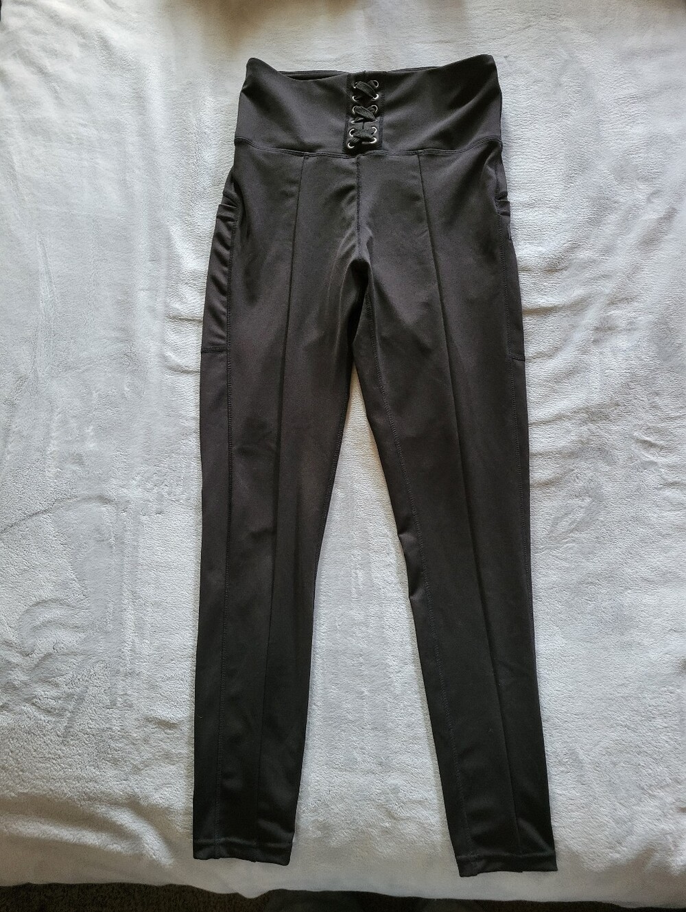 Pop Fit | Black Leggings With Corset Front Design